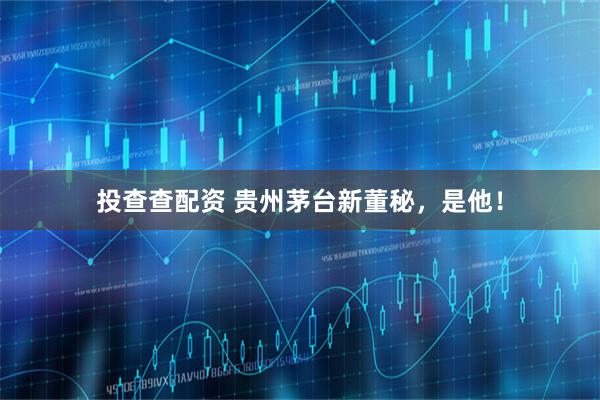 投查查配资 贵州茅台新董秘，是他！